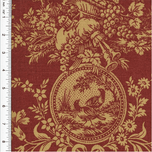 Waverly Country House Toile Red Home Decorating Fabric, Fabric Sold By