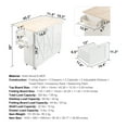 thumbnail image 5 of KFFKFF Kitchen Island with Wooden Drop Leaf, 45.3" Broad Mobile Units with Storage Compartment, Rolling Cart with Herb Stand, Towel Holder, Transportable Stations on Casters, White, 5 of 9