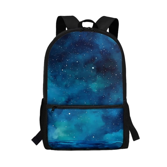 Yuyamidu Galaxy Starry Sky Kids School Bag Large Capacity Shoulder Rucksack with Multiple Pockets for Primary Students Daily Use Travel Outdoor Activities