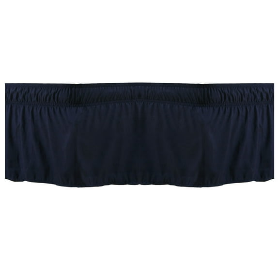 WINOMO Dark Blue Polyester Ruffled Design Pleated Simple and Elegant 1Pcs Full Bed Coverage