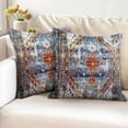 thumbnail image 2 of Boho Throw Pillow Covers 20x20 inch Set of 2 Monaco Rug Persian Carpet Double Sided Pattern Cotton Soft Pillow Case Cushion Cover Bohemian Pillowcase for Couch Sofa Bed Decorative, Red Blue, 2 of 6
