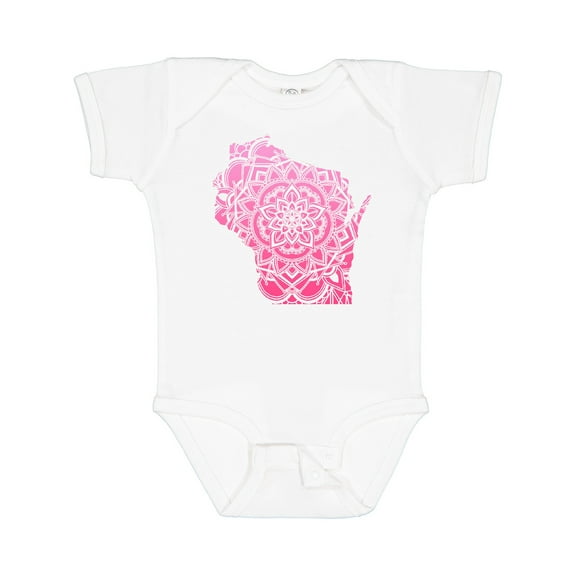 Inktastic Wisconsin Silhouette Mandala Boys or Girls Baby Bodysuit