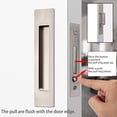 thumbnail image 2 of Pocket Door Edge Pull Brushed Nickel, Push Automatic Bounce Switch, Hidden Handle, Sliding Door Pull Hardware, Flush, Large Enough Pull Ring is Easier to Grasp and Use (2, Metallic Silver), 2 of 7