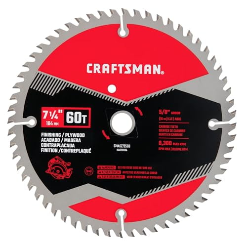CRAFTSMAN (1-Blade) 7-1/4 Inch 60T Finishing/Plywood Saw Blade (CMAS272560)