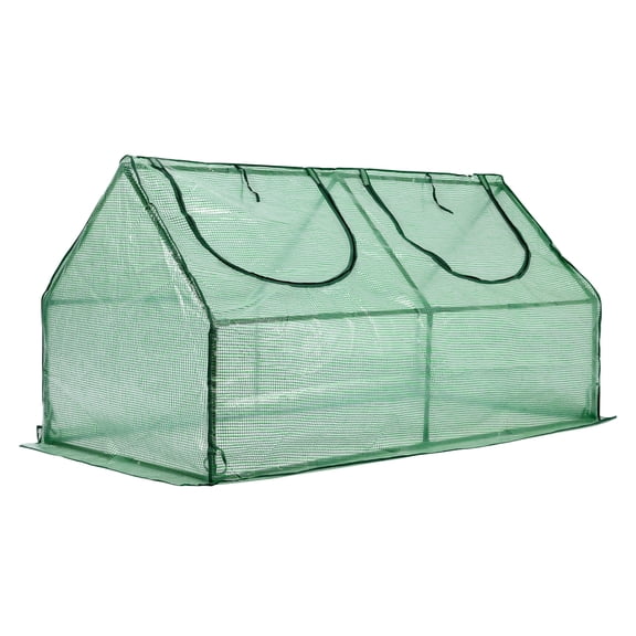 BPS Mini Greenhouse with 2 Zipper Doors, Portable Garden Greenhouse with Roll-up Zipper Doors, UV-Protected for Indoor Outdoor Plants and Herbs, 6'x3'x3', Green