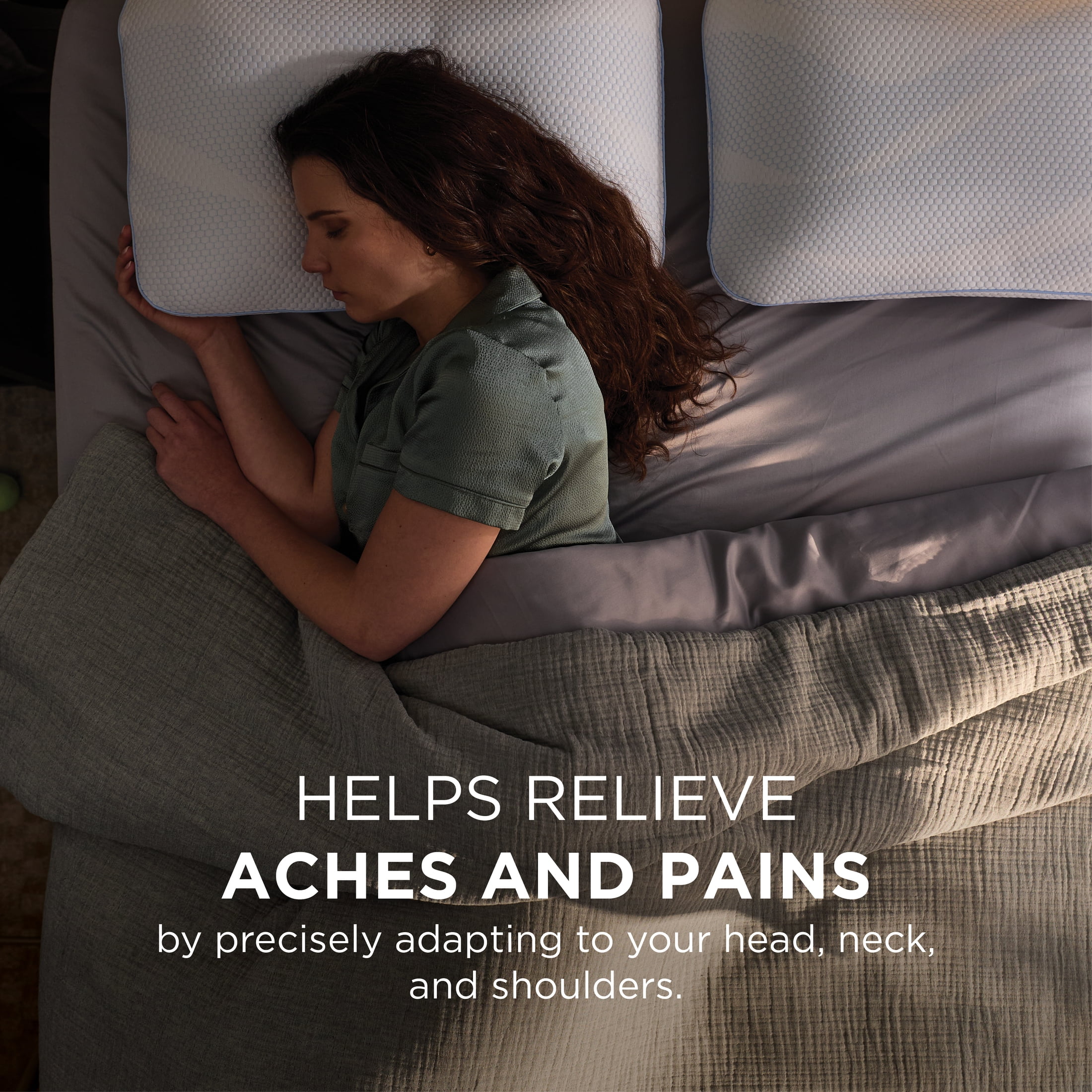 Tempur-Pedic Dual-Sided Bed Pillow and Cooling, Standard/Queen, for Adult Back and Side Sleepers