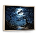 thumbnail image 2 of Designart "Moonlit Blue Canopy Tree" Landscapes Floater Framed Wall Art Living Room, 2 of 7