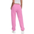 thumbnail image 4 of Sweatpants For Women Trendy Elastic Waist Cinch Bottom Lounge Pant Lightweight Baggy Joggers With Pocket 27" 28" 29" Inseam Pink S, 4 of 6