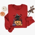 thumbnail image 3 of Trikvn Women's Fall Pullover Sweatshirt Black Cat Witch Hat Pumpkin Graphic Crewneck Long Sleeve Tops Casual Loose Fit Cute Halloween Shirts Apparel Comfortable Wear, 3 of 6