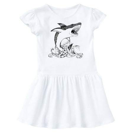 

Inktastic Great White Shark Jumping in Black Gift Baby Girl Dress