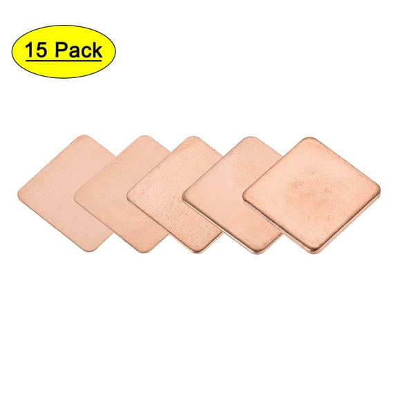 Flat IC Chipset Thermal Copper Heatsink for CPU GPU RAM 20 x 20MM with Thickness 0.3/0.5/0.8/1.0/1.5MM Total 15pcs