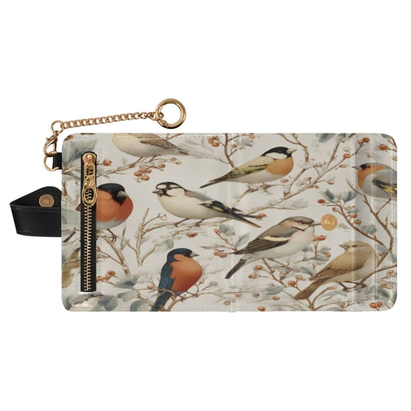 Small Wallet For Women Bifold Leather Pocket Coin Credit Card Holder With RFID Blocking Birds Of Paradise