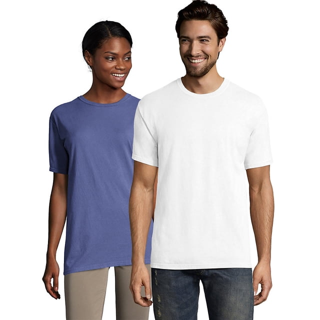 Hanes Mens Big ComfortWash Garment Dyed Short Sleeve Tee, L, White