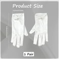 thumbnail image 3 of 1 Pair White Dress Gloves Satin Cloth Bride Gloves Wedding Dress Decoration With Plastic Imitation Pearls Party Wedding Banquet Concert Costume Accessories for Women 3.22×9.25in, 3 of 8