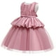 thumbnail image 1 of Vestido Para Niñas, Ropa Para Niñas Pequeñas, Color Sólido, Bordado De Hojas, Hilo De Red, Lazo, Fiesta De Cumpleaños, Vestido De Flores, Vestidos Para Niños, Rosa Odeerbi LM103-8826, 1 of 9