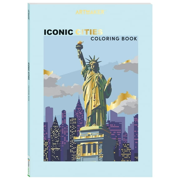 Hinkler Art Maker Iconic Cities Coloring Book, Ages 12 and up, 72 Pages