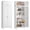 White-90''H-Y, variant on SteeLoong 90''H Metal Storage Cabinet and Wall Upper Storage Cabinet,White Food Cupboards with 4 Adjustable Shelves