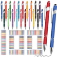 thumbnail image 1 of Yeaqee 100 Pieces Ballpoint Pen with Stylus Tip Click, 2 in 1 Black Ink, 1.0 mm Medium Point Stylus Metal Pen for Touch Screen Tablet (Assorted Color, 1 of 7