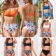 thumbnail image 5 of Traje de baño Traje de baño de dos piezas para mujer Conjunto de bikini con estampado floral de leopardo Trajes de baño Trajes de baño, 5 of 7