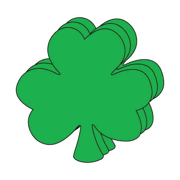 SHAPES ETC. Shamrock Single Color Creative Cut-Outs- 3"