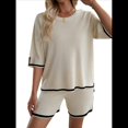thumbnail image 3 of Conjuntos de Dos Piezas para Mujer: Jersey de Corta, Pantalones Anchos y Conjuntos de Viaje de Verano XL, 3 of 10