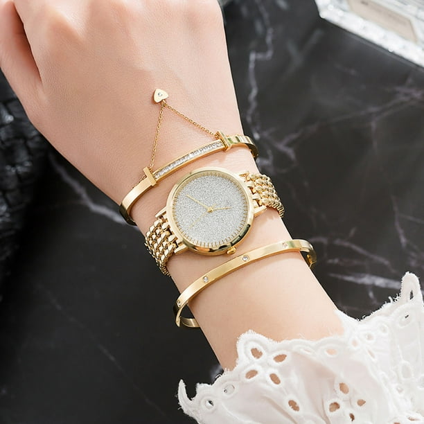 Women Watch Bracelet Set Waterproof Quartz Watch Bracelet Set Golden With Exquisite Gift Box For Lady Walmart
