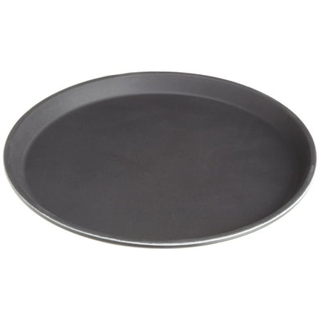 Non Skid Dinner Tray Non Skid Rubber Lined 14-Inch Plastic Round Economy Serving Tray, Black, Rubber Lined Non Skid Surface By Stanton Trading ()