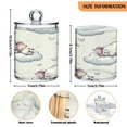 thumbnail image 3 of 2 Pack Sleeping Elephants on Clouds Qtip Holder Dispenser Clear Plastic Storage Apothecary Jars for Cotton Swabs Balls Pads Floss, 3 of 7