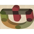 thumbnail image 1 of Ahgly Company Tapis d'Intérieur Lavables en Machine Rectangle Transitionnel Gingembre Brun Vert, 2' x 5', 1 of 7