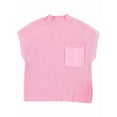 thumbnail image 1 of Débardeur Sans Manches pour Femmes Col Montant Bonnet Tricoté Rose G, 1 of 6