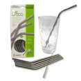 thumbnail image 1 of Lot de 6 Pailles Réutilisables en Acier Inoxydable, Set de 6 Pailles Durables et Brosse de Nettoyage Gratuite Inclus, 1 of 3