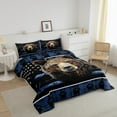 thumbnail image 3 of Camo Deer Bedding Set Queen Hunting American Flag Quilt Blue Camouflage Buffalo Plaid Comforter Set Men,Rustic Wildlife Paw Bed Duvet Set Woodland Animal Room Decor, 3 of 7