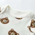 thumbnail image 2 of Infant Baby Boy Clothes Bear Style Long Sleeve Romper + Pants + Hat 3PCS Outfits Set Brown, 2 of 6