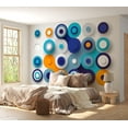 thumbnail image 6 of Tiptophomedecor Abstract Wallpaper Wall Mural - Geometry Of Blue Wheels, 6 of 7