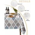 thumbnail image 5 of Teal Blue Grey Geometric Suqare Tablecloth - 60 x 60 Inch, Morocco Abstract Art Waterproof & StainResistant Tablecloth, Washable Oil-proof Table Cover for Dining/Party/Wedding/Camping/Buffet, 5 of 9