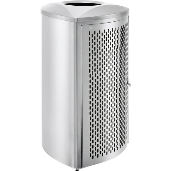 Global Industrial Triangular Trash Can 18-1/2 Gallon Brushed Stainless Steel