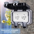 thumbnail image 5 of IP66 Waterproof Socket, Weatherproof Outdoor Sockets, Outdoor Wall Socket, Waterproof Junction Box, Waterproof Double Outlet, for Kitchen, Bathroom, G, 5 of 5