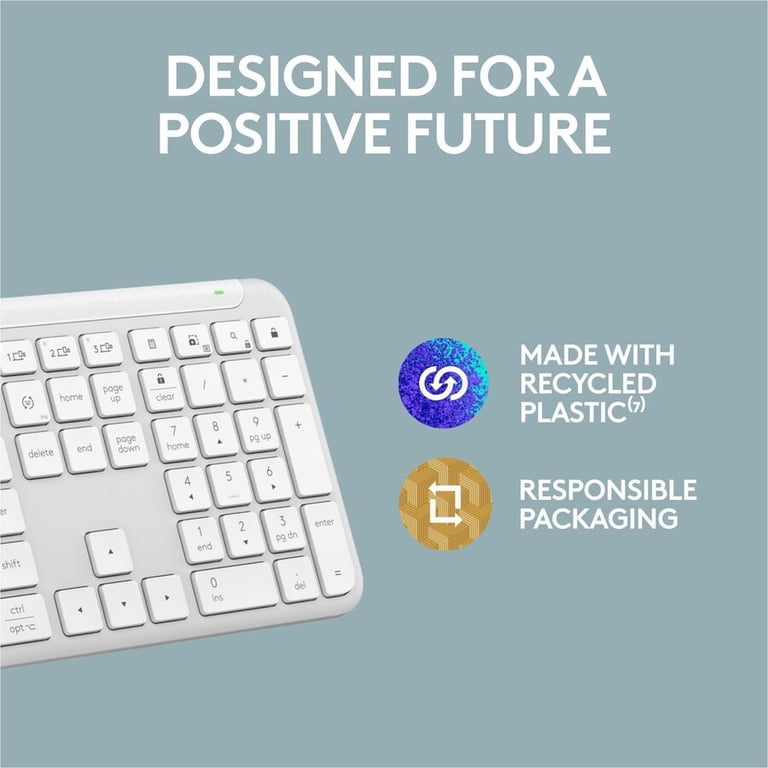 Logitech Signature Slim K950 Wireless Keyboard, Sleek Design