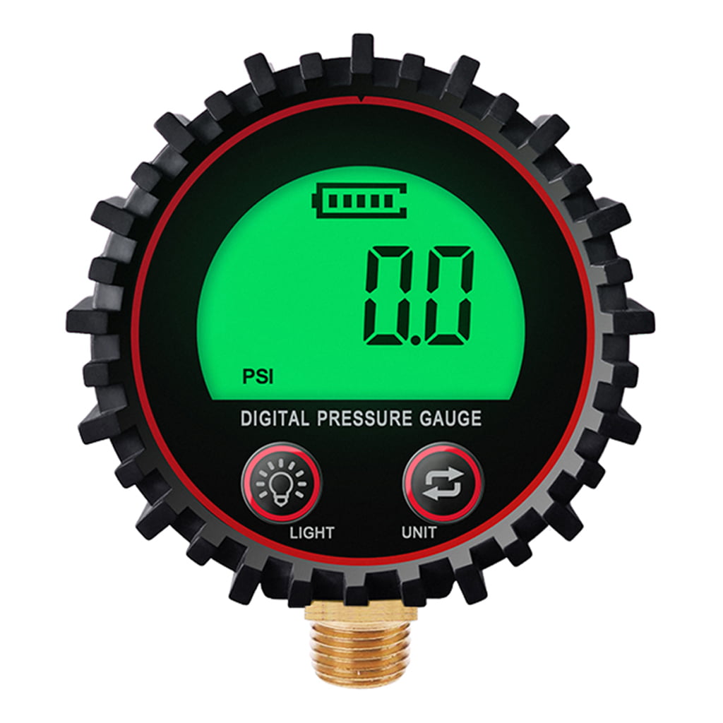 Digital Gas Pressure Gauge With 1/4'' Npt Bottom Connector And Rubber Protector 