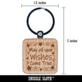 thumbnail image 2 of May All Your Wishes Come True Stars Swirls Birthday Square Keychain Charm Tag - Engraved Wood, 2 of 6
