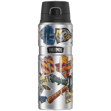Harry Potter House Pride Sticker Collage THERMOS STAINLESS KING Stainless Steel Drink Bottle, Vacuum insulated & Double Wall, 24oz