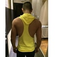 thumbnail image 3 of Sudadera con Capucha Racerback Sunnimix Chaleco de Culturismo Top de Corte Gris Amarillo Talla XL, 3 of 5