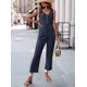 thumbnail image 5 of Elegantes de Verano para Mujer, Sin Mangas, con Cuello en U, Informales, de Pierna y Pantalones Largos 2025, Azul Marino, Talla XL, 5 of 9