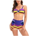 thumbnail image 1 of ZKCCNUK Womens Swimsuits Ladies Fashion Multicolor Gradient Color Print Hollow Out Women's Split Boxer Pants Swimsuit Womens Swimsuits Tummy Control on Clearance, 1 of 8