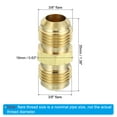 thumbnail image 2 of Uxcell 3/8 SAE Male x 3/8 SAE Male Brass Flare Union Connector, 3 Pcs Gas Adapter Brass Tube Coupler Pipe Fitting, 2 of 6
