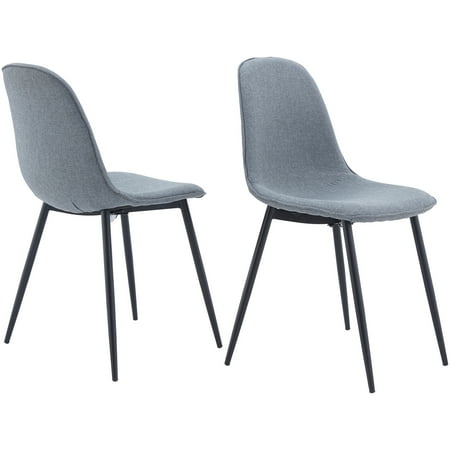Dining Seating - Mainstays Bucket Seat Metal Leg Dining Chair, Set of 2, Gray