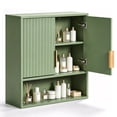thumbnail image 3 of Ktaxon Fluted Bathroom Cabinet Wall Mount, Medicine Cabinet Storage Organizer with Single Door and Adjustable Shelves, Green, 3 of 15