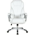thumbnail image 2 of 2xhome Set of 2 - White - Deluxe Professional PU Leather Big Tall Ergonomic Office High Back Chair Manager Task Conference Executive Tilt Padded Arms, 2 of 5
