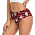 thumbnail image 2 of Balery Snowflake red plaid Ropa Interior de Algodón para Mujer con Dibujo – Braguitas Cómodas y Elásticas, Estilo Clásico-Small, 2 of 6