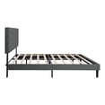 thumbnail image 5 of Harper & Bright Designs Queen Size Upholstered Platform Bed with Tufted Linen Headboard, Wood Bed Frame with Slat Support for Bedroom, Dark Gray, 5 of 6